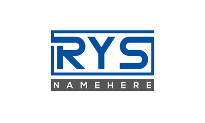 RYS Letters Logo With Rectangle Logo Vector