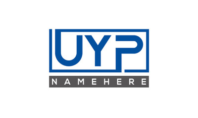 UYP Letters Logo With Rectangle Logo Vector