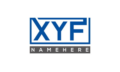 XYF Letters Logo With Rectangle Logo Vector