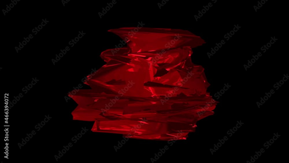 Poster red abstract swirling particles around a sphere. glowing colorful particle flow. fast energy spinnin
