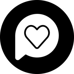 love speech bubble glyph icon