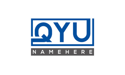 QYU Letters Logo With Rectangle Logo Vector