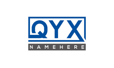 QYX Letters Logo With Rectangle Logo Vector