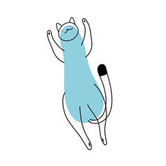 Lazy Cute Cat Set for Label, Card, Poster, Eco Bag and Garment.