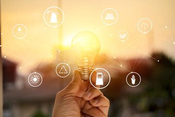 concept creativity with bulbs that shine glitter. © jittawit.21