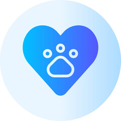 love paw gradient icon