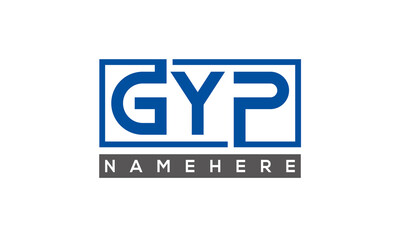 GYP Letters Logo With Rectangle Logo Vector