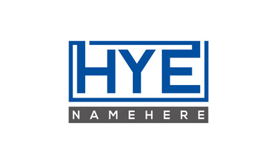 HYE Letters Logo With Rectangle Logo Vector