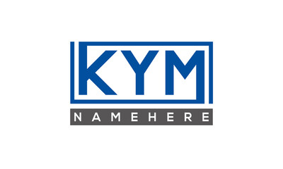 KYM Letters Logo With Rectangle Logo Vector