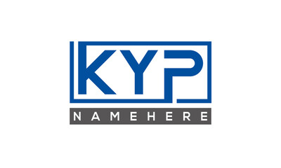 KYP Letters Logo With Rectangle Logo Vector