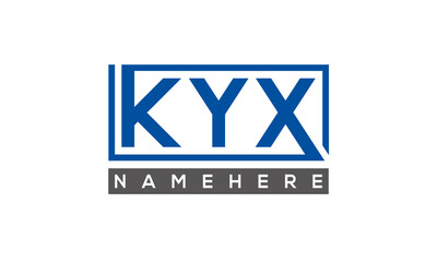 KYX Letters Logo With Rectangle Logo Vector