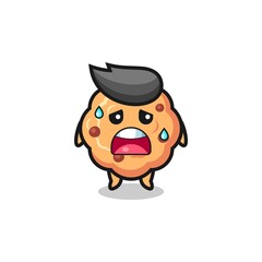 the fatigue cartoon of chocolate chip cookie