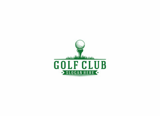 golf logo template, vector, icon in white background - obrazy, fototapety, plakaty
