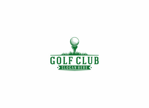 golf logo template, vector, icon in white background