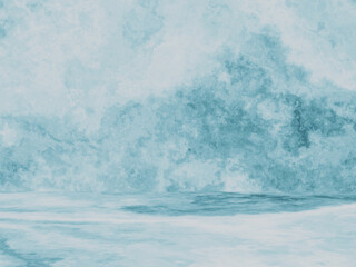 3D abstract blue rock wall background.