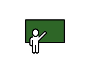 School board line icon. High quality outline symbol for web design or mobile app. Thin line sign for design logo. Color outline pictogram on white background