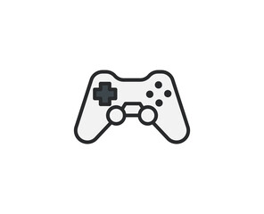 Line Gamepad icon isolated on white background. Outline symbol for website design, mobile application, ui. Electronics pictogram. Vector illustration, editorial stroсk. 