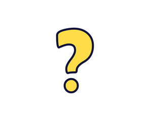 Question flat icon. Thin line signs for design logo, visit card, etc. Single high-quality outline symbol for web design or mobile app. Siign outline pictogram.
