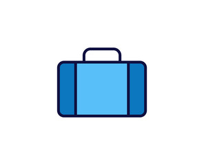 Suitcase line icon. Vector symbol in trendy flat style on white background. Travel sing for design.
