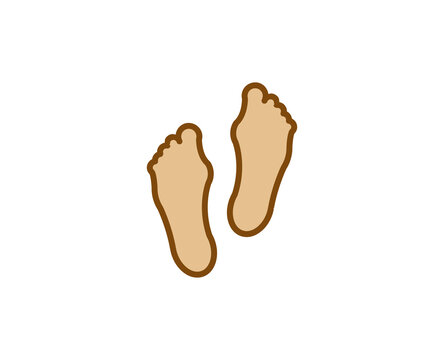 Foot line icon. High quality outline symbol for web design or mobile app. Thin line sign for design logo. Color outline pictogram on white background