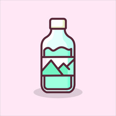 illustration of bottle of wine design vector, food illustration, Design elements for you projects. Vector illustration
