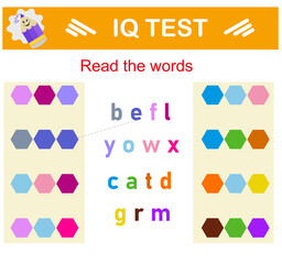  Visual intelligence. Read the words. Intelligence puzzle, Logic question, IQ Test.