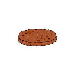 Burger patty minced meat, flattened and round ground beef for hamburger. Cartoon vector icon of meat for burger