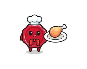 sealing wax fried chicken chef cartoon character