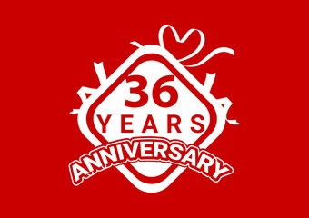 36 years anniversary celebration logo and icon design