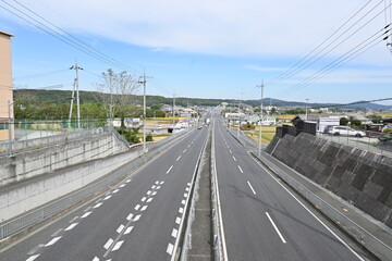 歩道橋から見た道路
