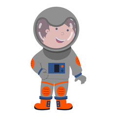 illustration of an astronaut , vector isolated on a white background.