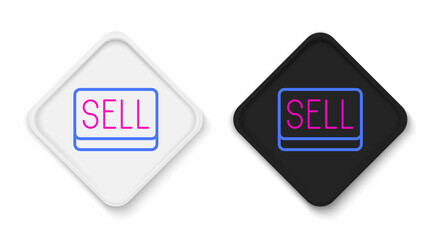 Line Sell button icon isolated on white background. Financial and stock investment market concept. Colorful outline concept. Vector