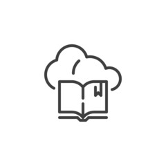 E-book cloud line icon