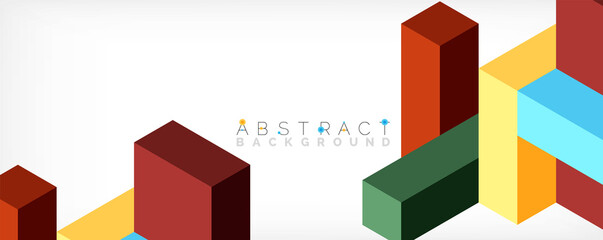 Obraz premium Abstract background. 3d cubes, cubic elements and blocks. Techno or business concept for wallpaper, banner, background, landing page