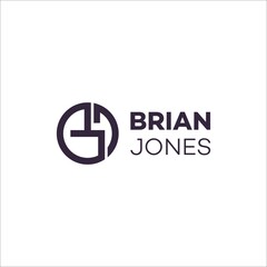 Initial B and J Brian Jones with Circle for logo design