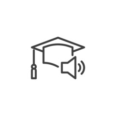 Online education line icon