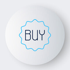 Line Buy button icon isolated on white background. Colorful outline concept. Vector