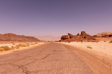 The road in Timna park, south of Israel.