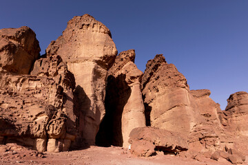 Solomon's Pillars in the Timna Park. South of Israel.