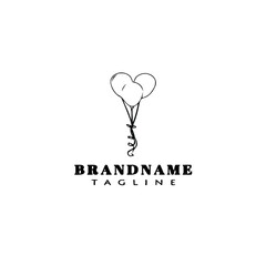 balloon logo cartoon icon design template black isolated vector illustration