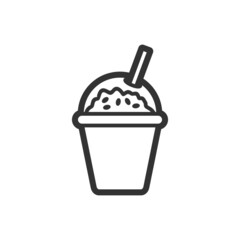 Coffee drink contour style vector icon. Tasty fast food unhealthy drink. Isolated dishes on white background.