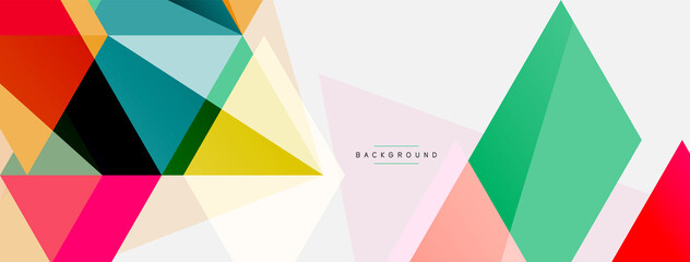 Color triangles composition, geometric abstract background. Techno or business concept, pattern for wallpaper, banner, background, landing page