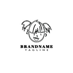 flat children logo cartoon icon design template black isolated vector illustration