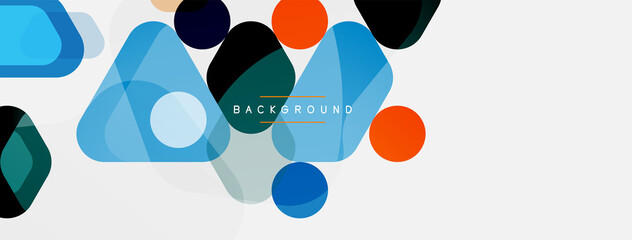 Abstract round geometric shapes and circles background. Trendy techno business template for wallpaper, banner, background or landing