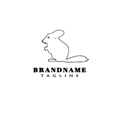 chinchilla logo icon design template black isolated vector illustration