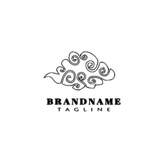 chinese clouds logo cartoon icon design template black symbol vector illustration