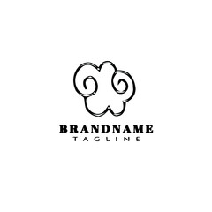 symbol chinese clouds logo cartoon icon design template black isolated vector illustration