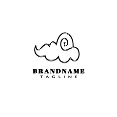 chinese clouds logo cartoon icon design concept black isolated vector illustration