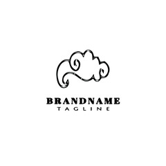 chinese clouds logo cartoon icon design template black concept vector illustration