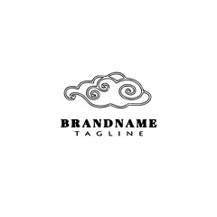 chinese clouds logo cute icon design template black isolated vector illustration